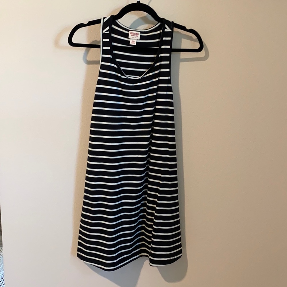 Mossimo Black White Striped Sundress Sun Dress Sz M